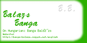 balazs banga business card